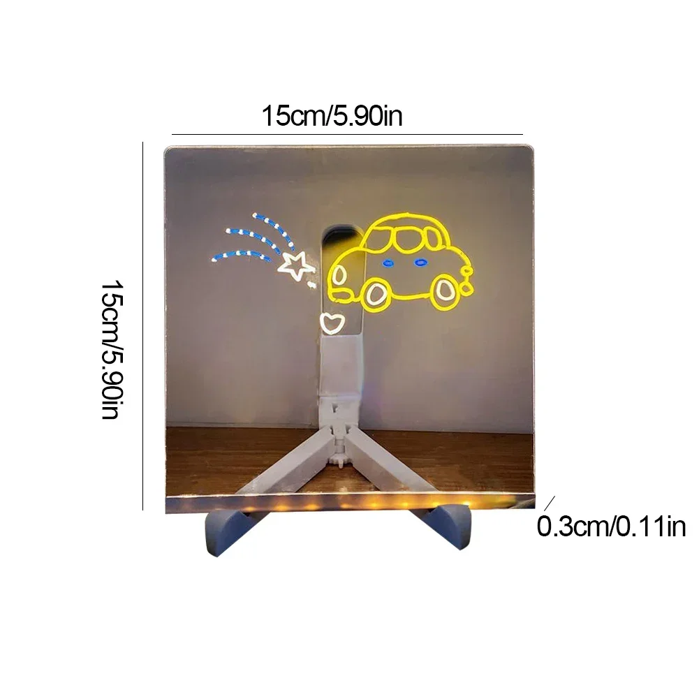 Podświetlana tablica suchościeralna z kolorami i stojakiem Dekoracyjna lampka nocna Akrylowa, wymazywalna do biura, domu, szkoły