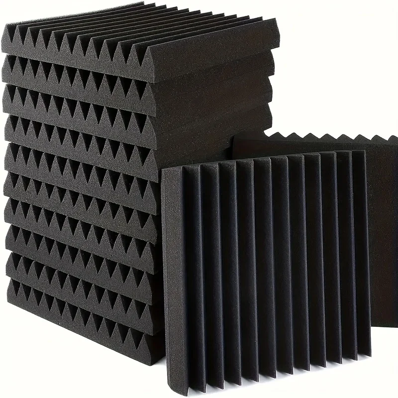 6 個の遮音パネル 3D 三角溝壁吸音フォームスタジオゲームルームレコーディングスタジオホームアクセサリー用