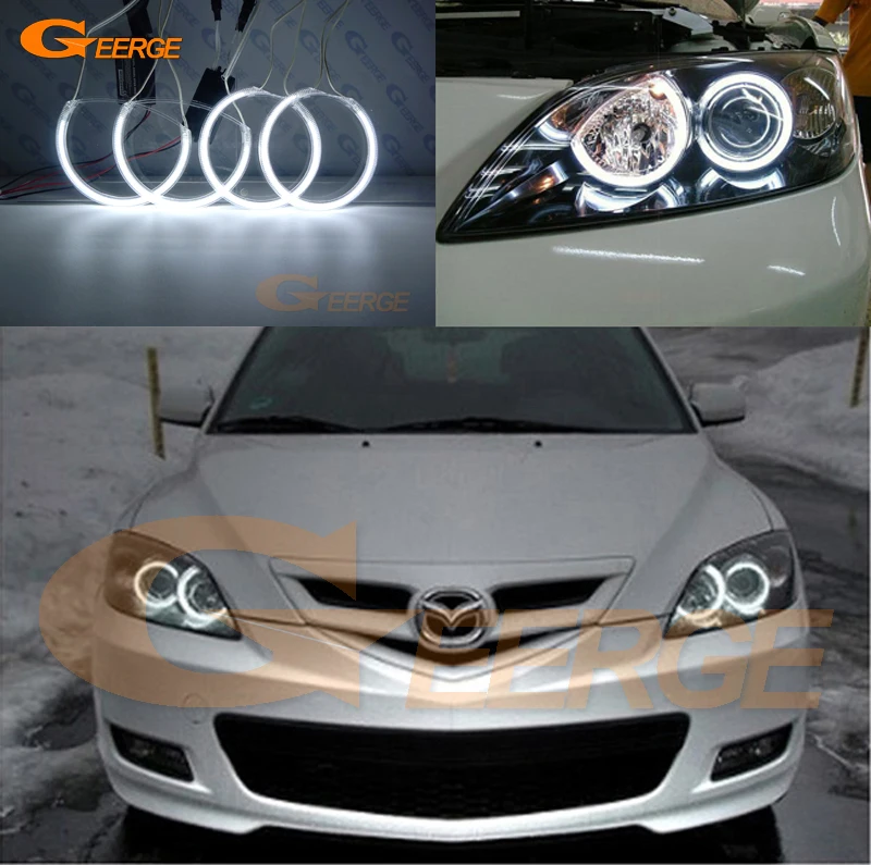 For Mazda 3 Mazda3 BK 2003 2004 2005 2006 2007 2008 Excellent Ultra Bright CCFL Angel Eyes Halo Rings Kit Car Accessories