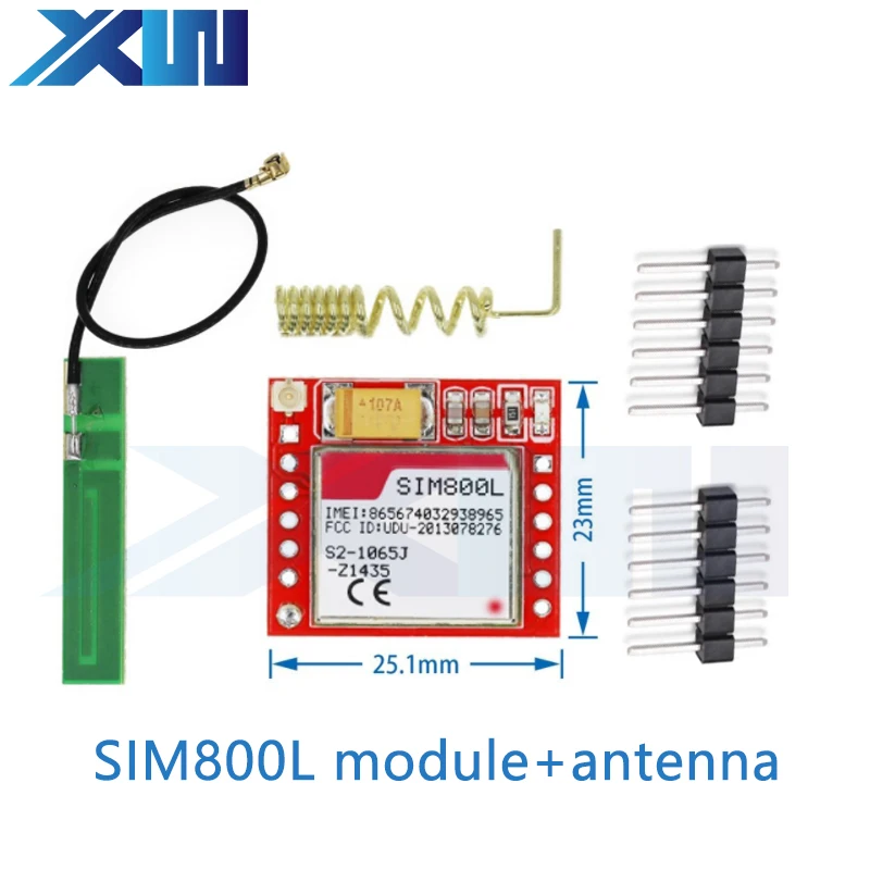 Imagem -04 - Microsim Cartão Núcleo Wireless Board Quad-band Ttl Serial Port Antena para Arduino Gprs Módulo Gsm Menor Porta Sim800l