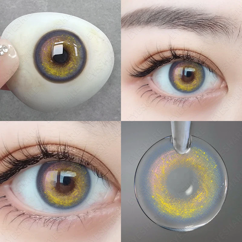 EYESHARE Color Contact Lenses for Eyes 1Pair New Blue Contact Lenses Brown Eye Contacts Lenses Yearly Fashion Beautiful pupil