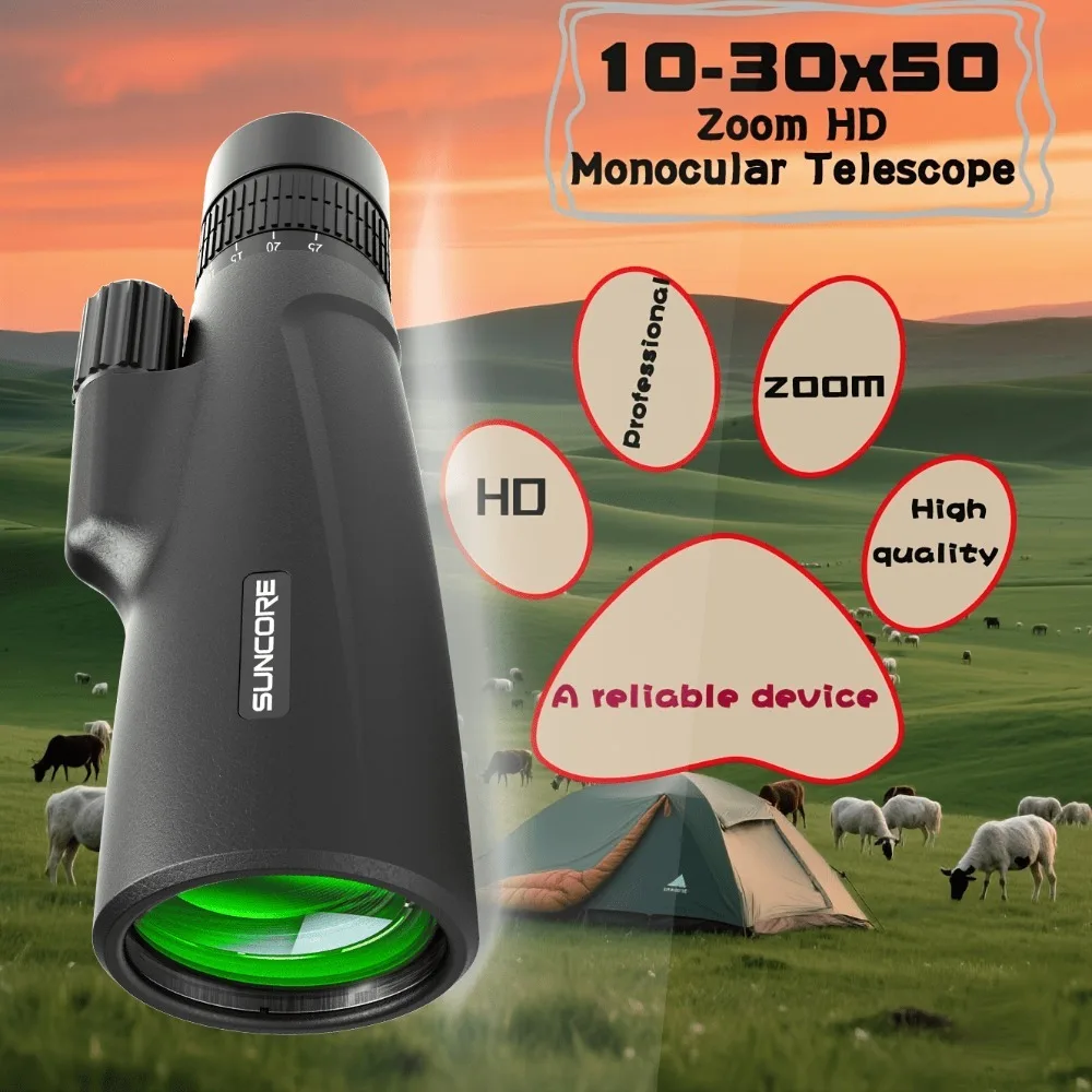 [Newly upgraded 10-30 times zoom monocular telescope]variable focal length, professional grade telescope, suitable for outdoor