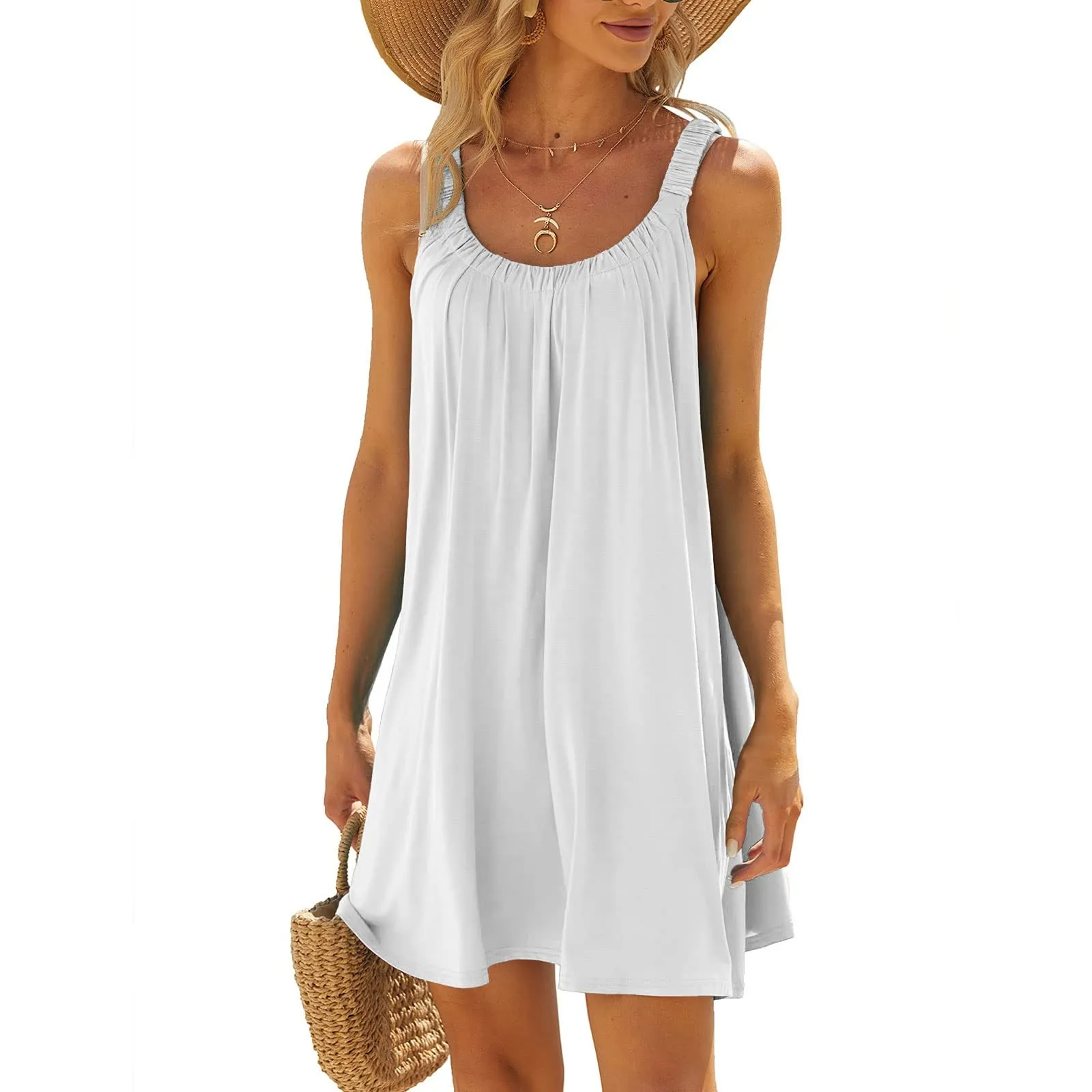 Women's Beach Dress Bikini Beachwear Coverups Casual Vacation Short Summer Dresses