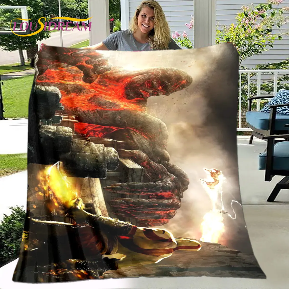 게임 신의 전쟁 게이머 부드러운 플러시 담요, 플란넬 담요 거실 침실 침대 소파 피크닉 커버 베티 데케