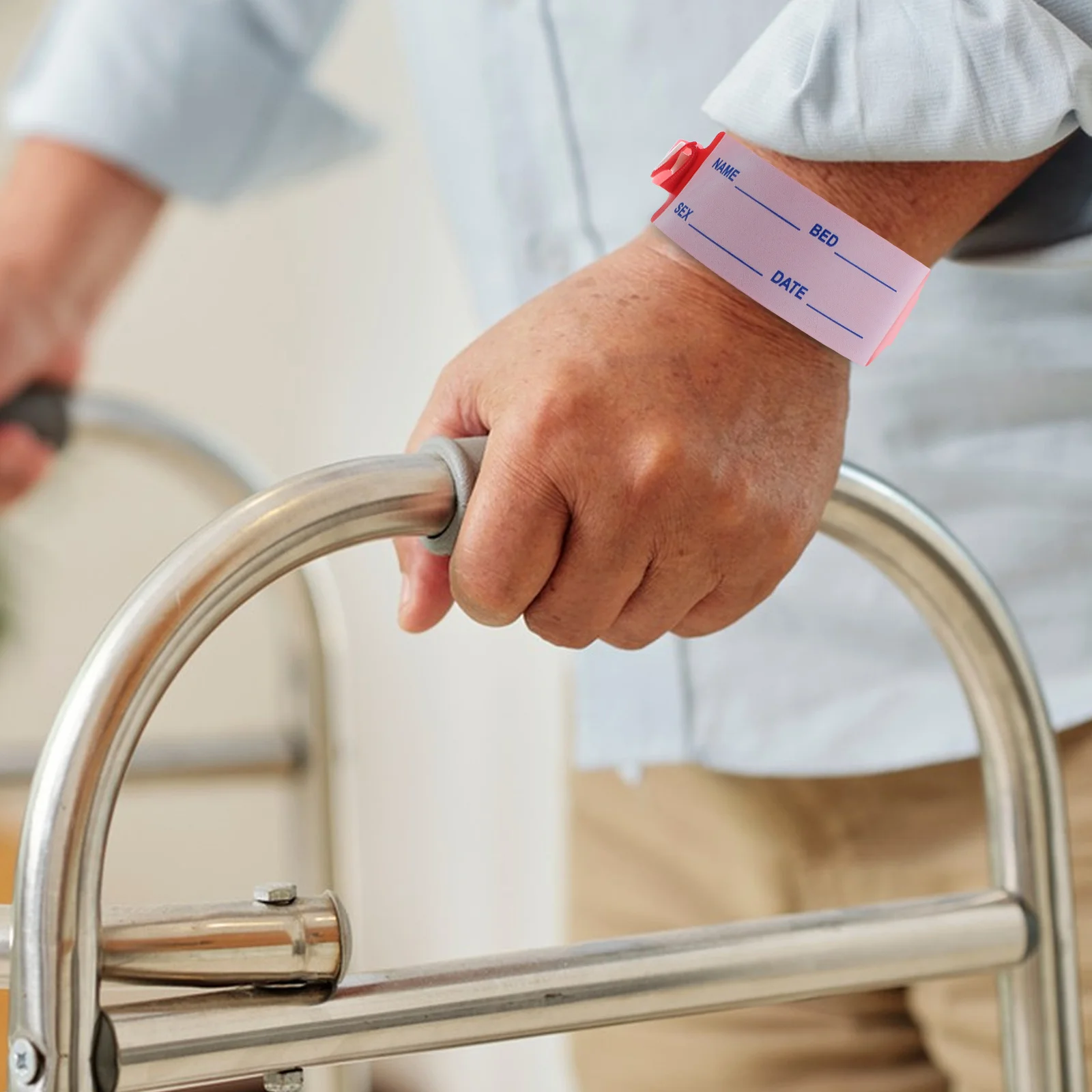 100 pulseras de identificación médica para personas mayores, cómodas pulseras ajustables para identificación de pacientes en hospitales