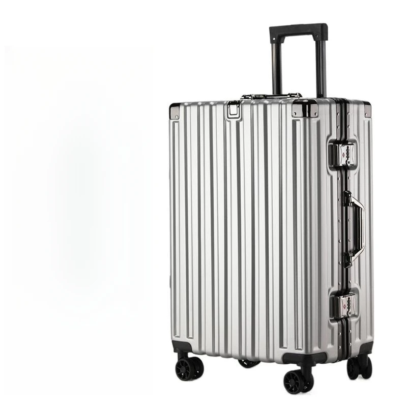 Suitcase Aluminum Frame Trunk Waterproof Man Bag Can Sit Cabin Suitcase 20 inch Female Carry-on Boarding Password Trolley Case