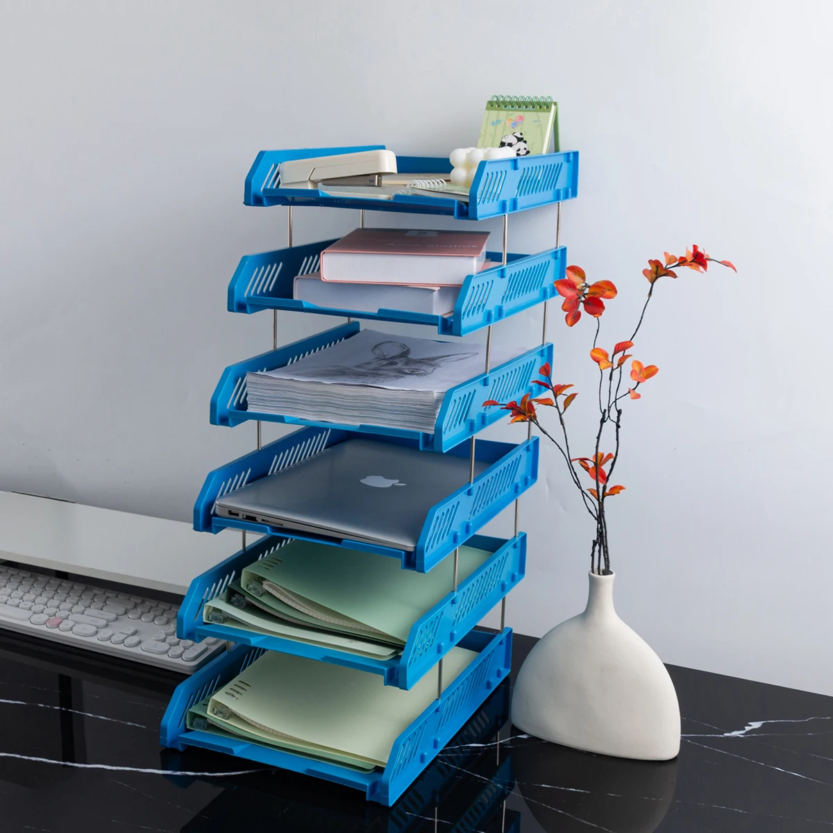 Rak Penyimpanan File A4 Kantor Baki File Penyimpanan Data Multi-lapis Desktop