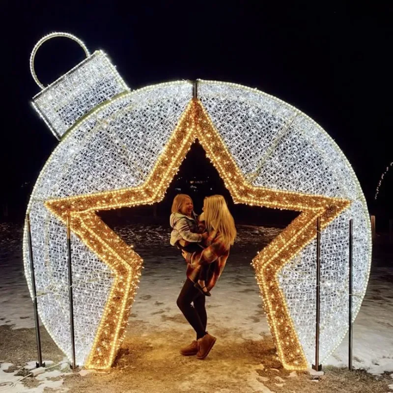 2025 Christmas Lighting Modeling Lighting Festival Mall Meichen Decoration Outdoor LED Light Ball