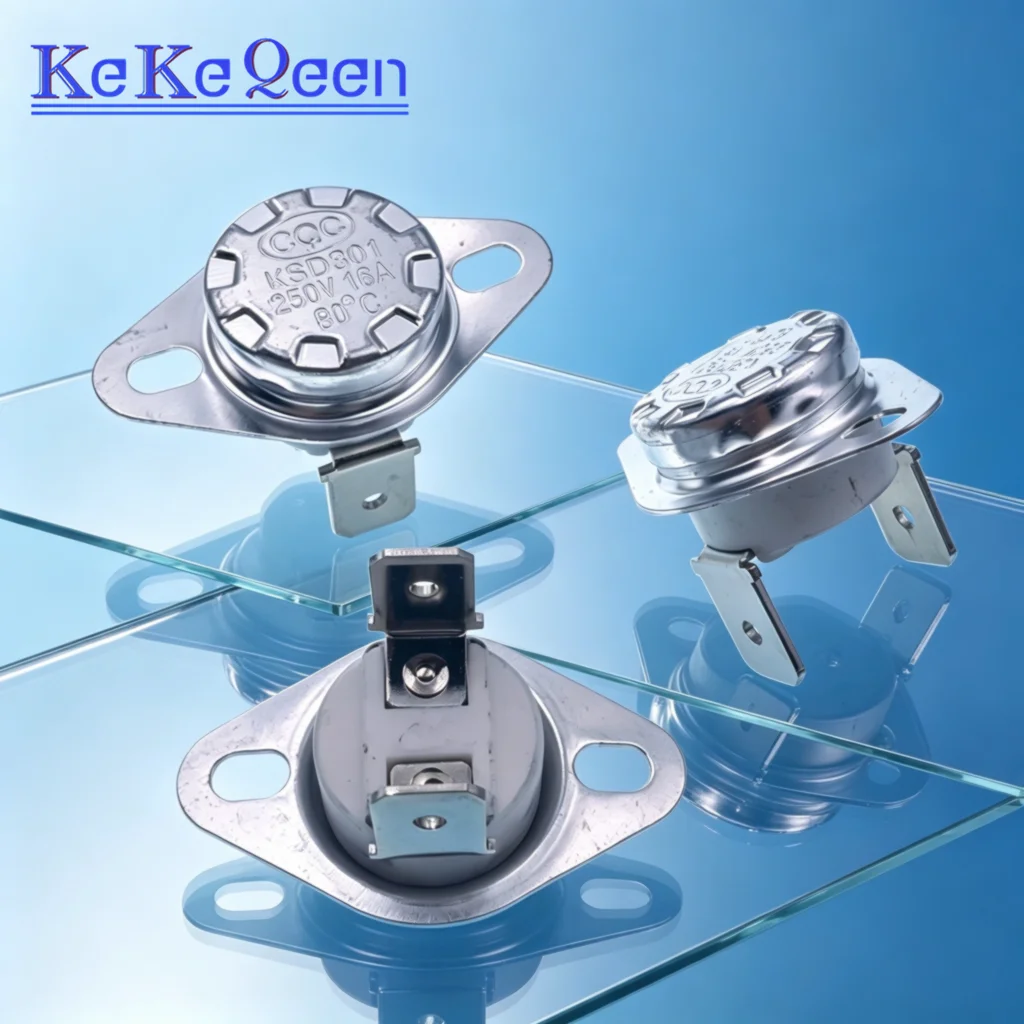 Thermal Control Switch KSD301 250V 10A/16A 40~155 100 105 110 120 130 135 150 155 Celsius Degree 90 Angle Feet Normally Closed
