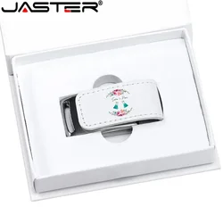 JASTER USB Flash Drive 2.0 Flash USB stick 128GB 64GB 32GB 4GB 8GB 16GB Pendrive Skórzany kolorowy nadruk Darmowe logo Prezenty ślubne