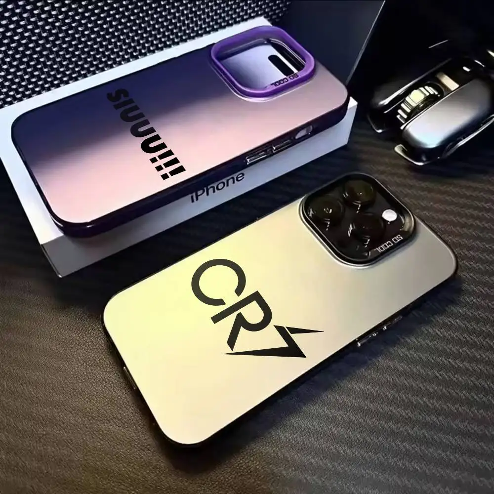 

Soccer Icon Cool CR7 SIUUU Phone Case For iPhone 17,16,15,14,13,12,11,Mini,Pro,E,MAX White Candy Matte Cover