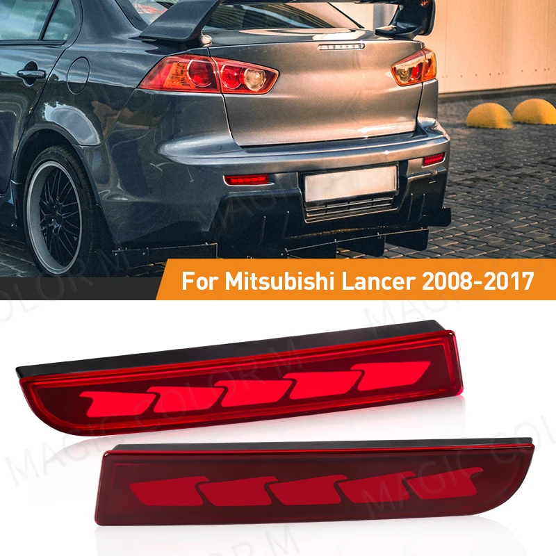 LED Rear Bumper Reflector Lights For Mitsubishi Lancer Evo Evolution ASX Outlander Sport RVR Dynamic Turn Signal Tail Brake Lamp