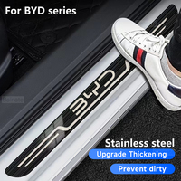Car Stainless Steel Door Sill Scuff Plate For BYD Atto 3 Dolphin Seal Tang F3 Dmi Song Yuan EV 2023 2024 Atto 4 Car Accessories