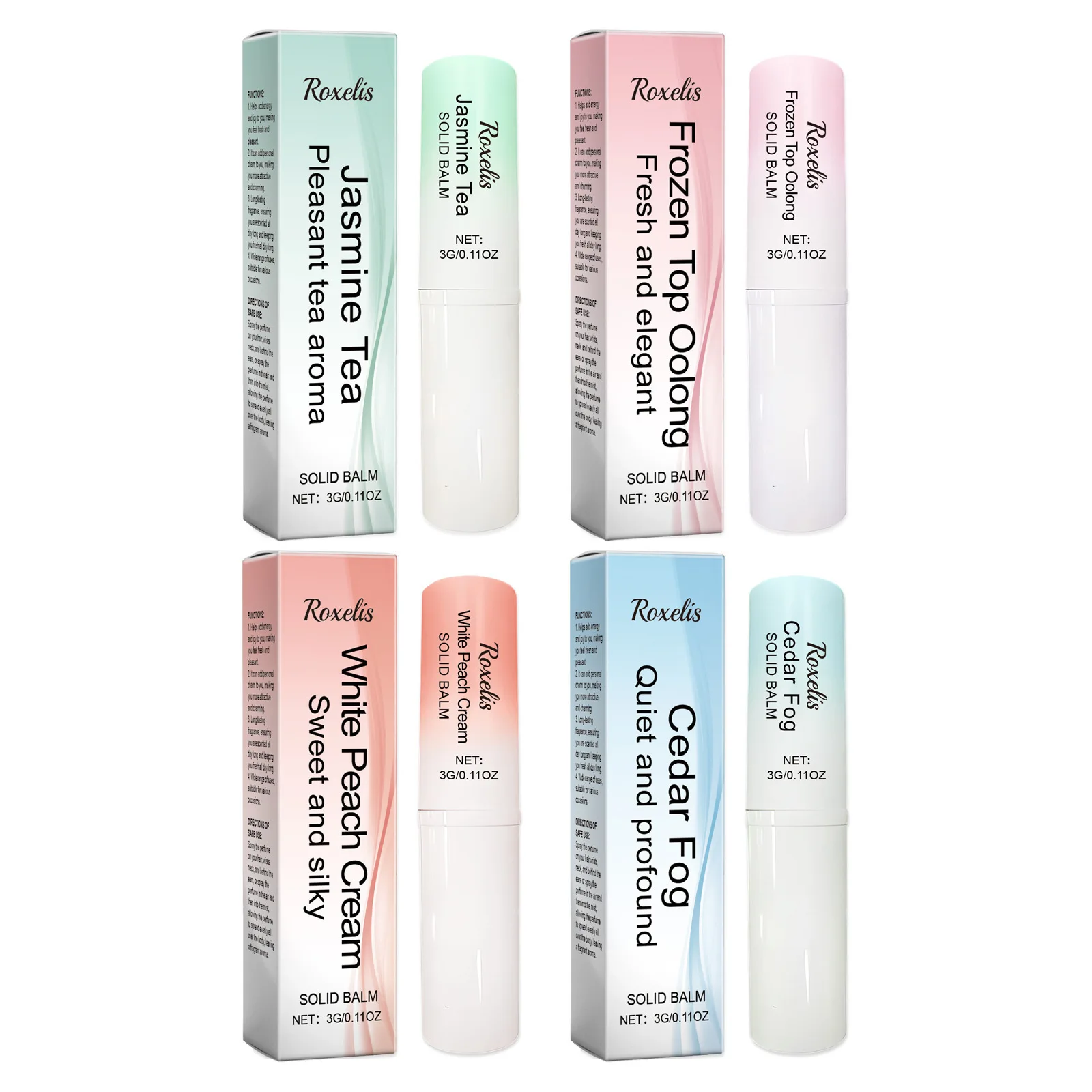 Women Solid Balm Series Long Lasting Aroma Light Fragrances Smell Fresh Date Deodorant Portable Elegant Jasmine Solid Balm Stick