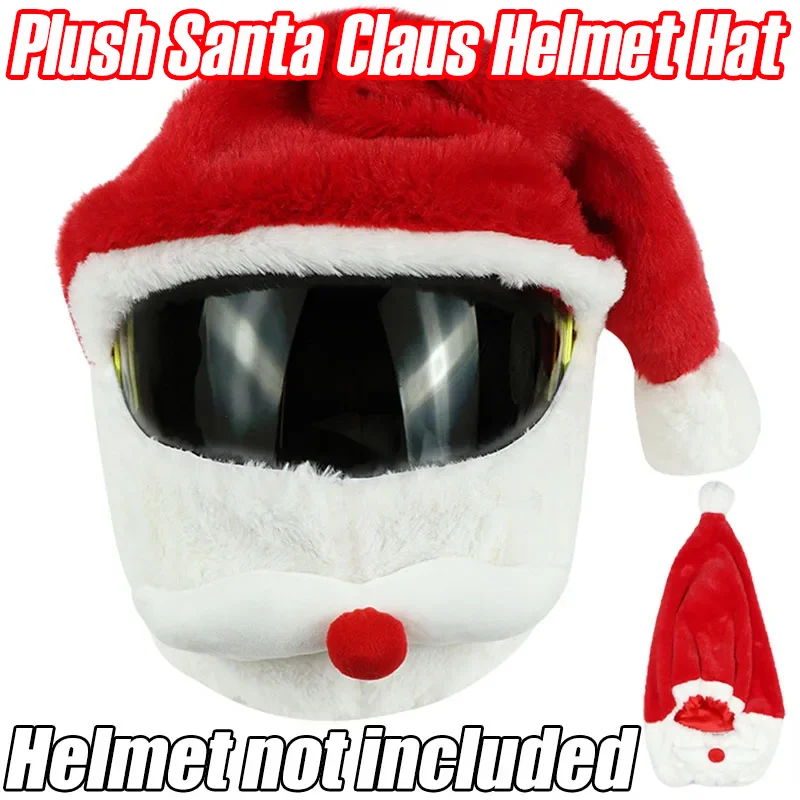 

Plush Santa Claus Helmet Cover Interesting Generic Happy New Year Christmas Helmet Hat Decoration Motorcycle Equipments