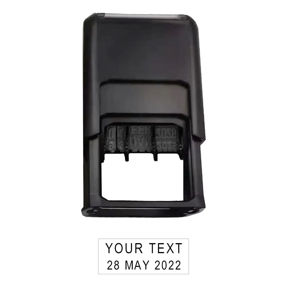 Self-Inking Date Stamp With Signature Custom Text Printing Typeface Date DIY Text Combination Adjustable Ink Custom Seal R9B5