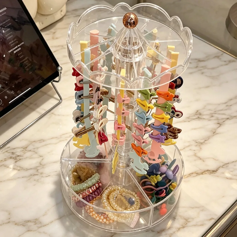 Transparent Hair Accessory Storage Box Suitable  Suitable for Use on Dressing Table Bedrooms Large Capacity Display Stands Boxes