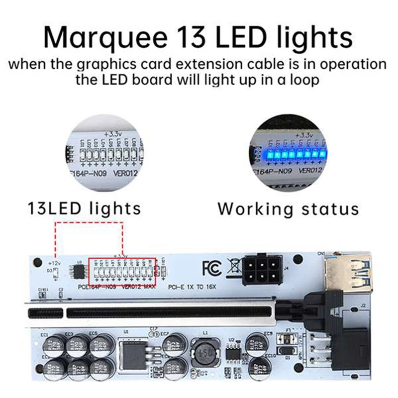 VER012 Riser USB 3.0 PCI Express VER012MAX Riser Kabel Riser Voor Videokaart X16 Extender PCI-E Riser Card Voor Mijnbouw
