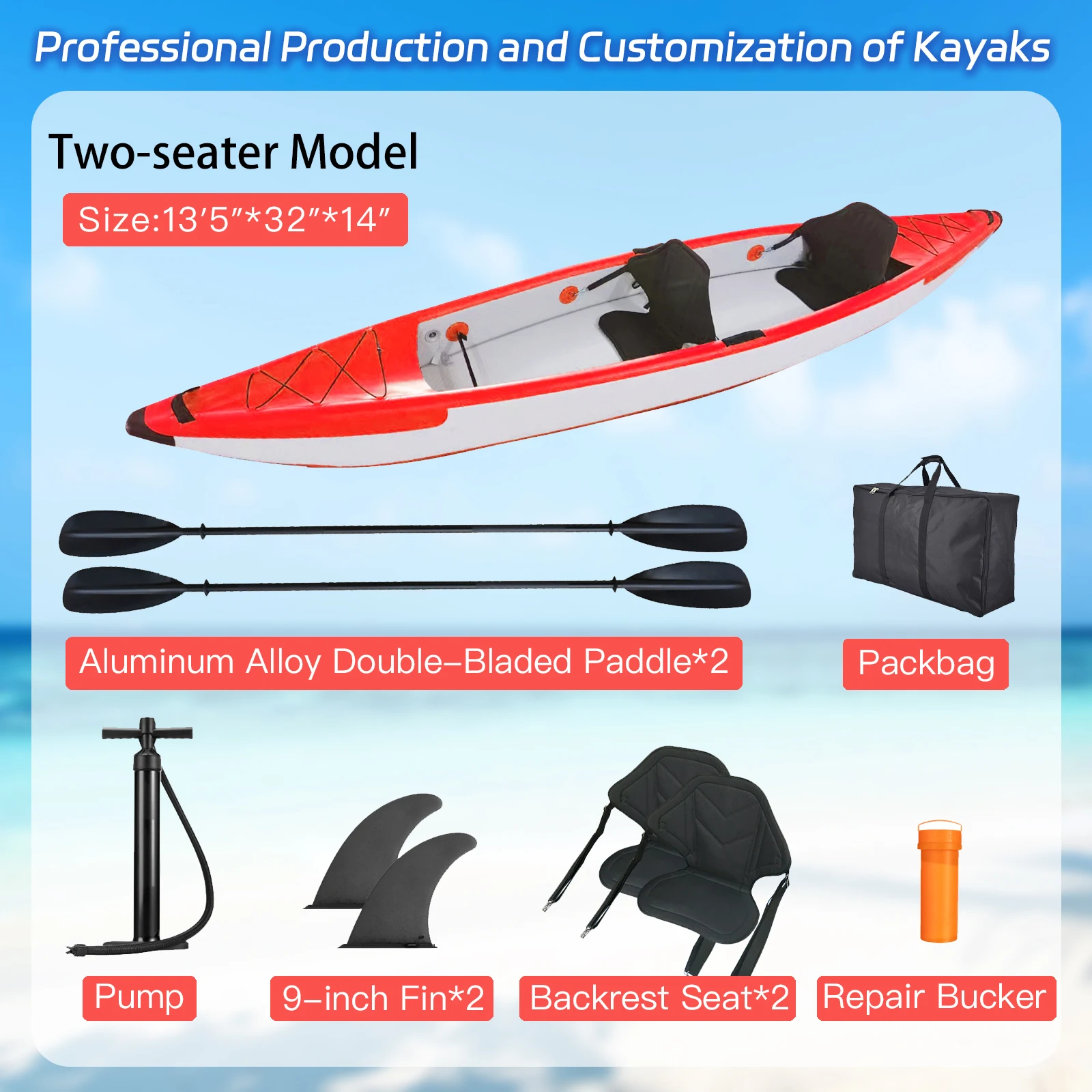 

Tandem Kayak длиной 4,1 м с веслом для каяка, сиденьем для каяка, сумкой, насосом для каяка с 3 воздушными шаммерами
