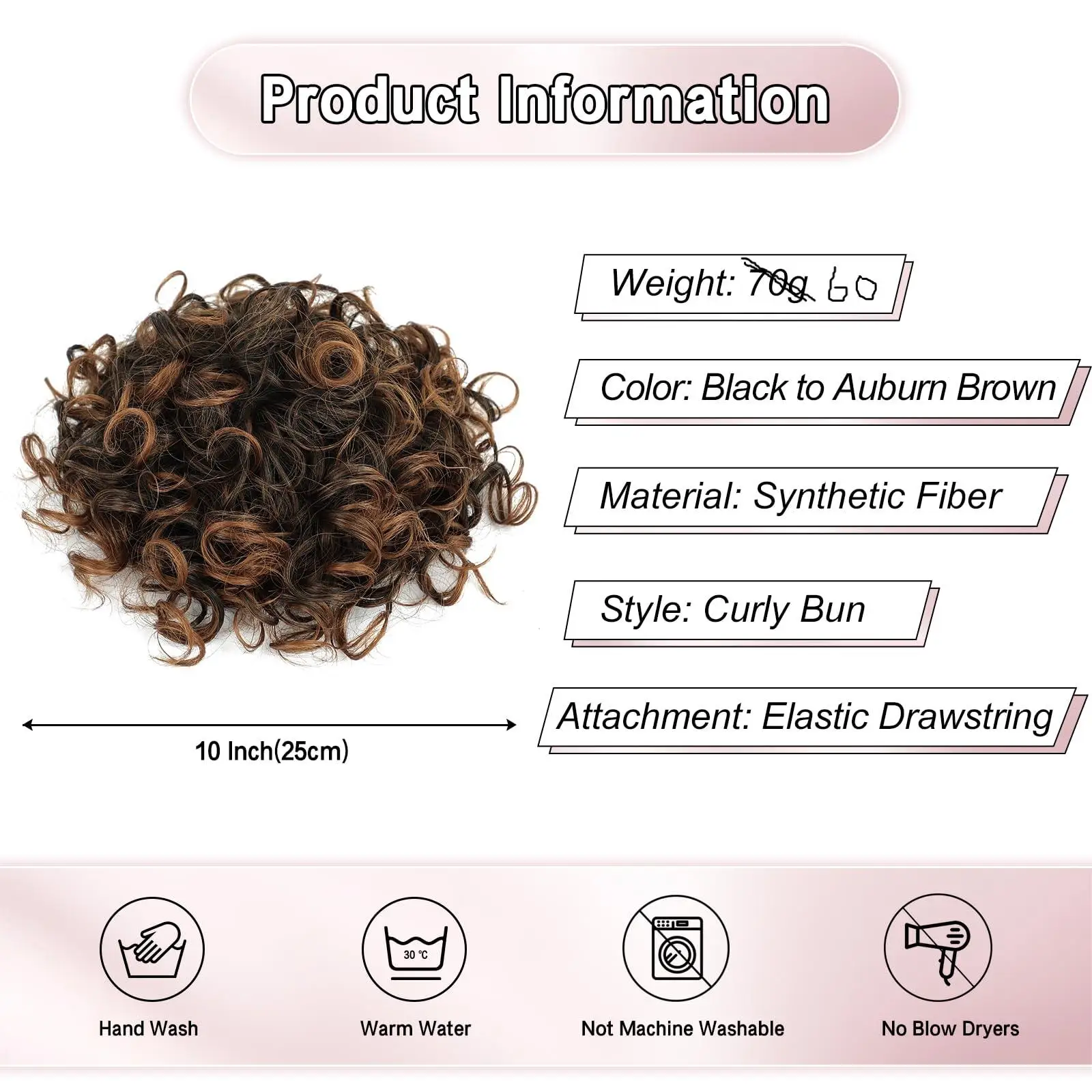 Curly Hair Buns Hair Piece Clip In Synthetic Tousled Updo Large Curly Drawstring Ponytail Clip On Hair Bun Ponytail For Women