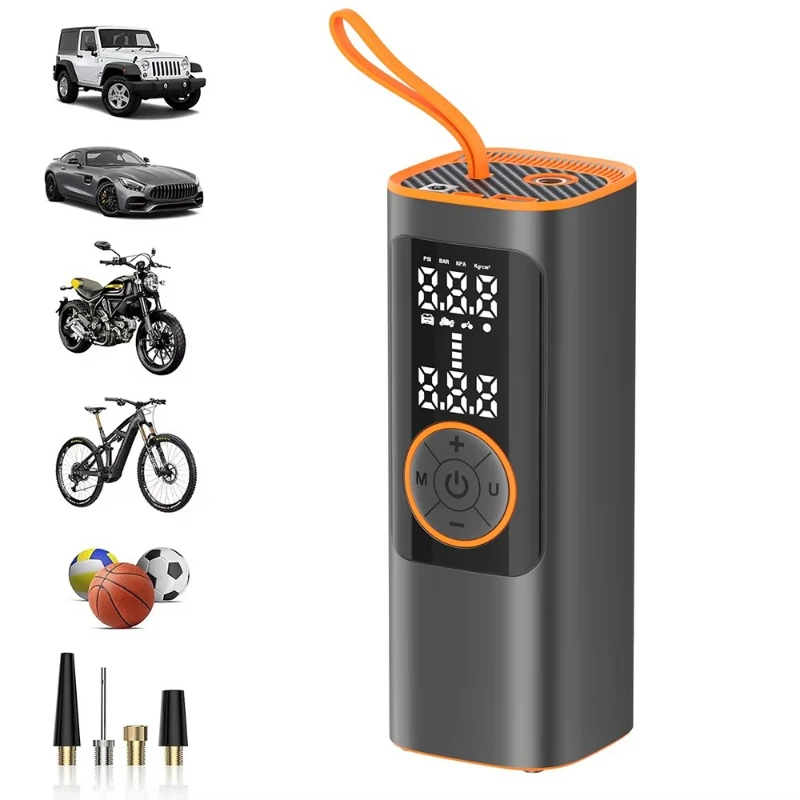 Portable Tire Inflator with Starting Power Supply Electric Air Compressor Multifunctional Automotive Tire Inflator Tire