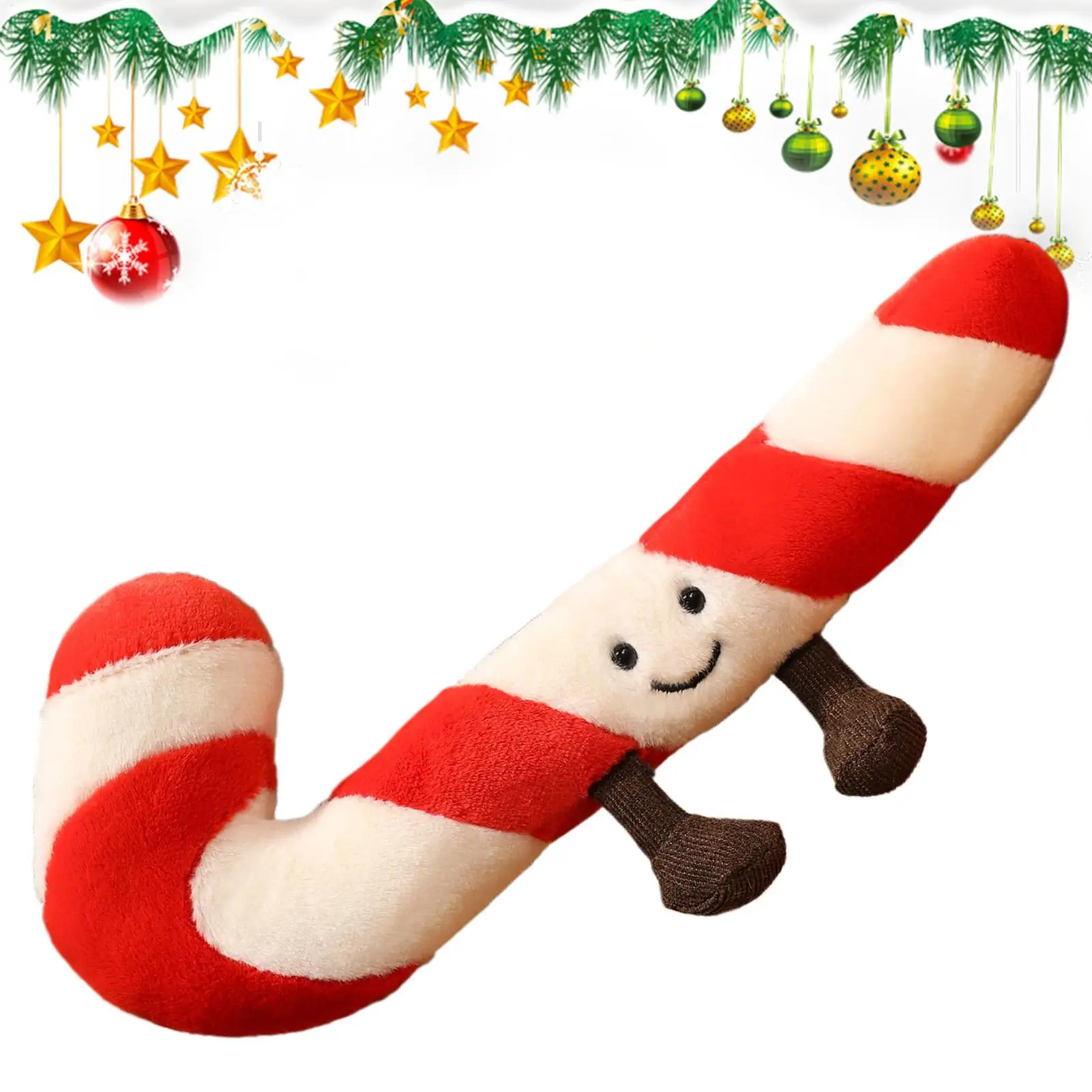 Kerst Candy Cane Kussen Peperkoek Huisdecoratie Pluche Sierkussen Winter Home Decor Woonkamer Slaapbank Kussens