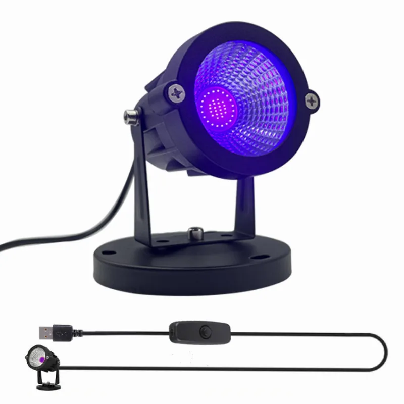 

Nice 405nm UV Light Spotlight 10W LED Blacklight With USB On/Off Switch For Ultraviolet Resin Curing 3D Print Halloween Holiday