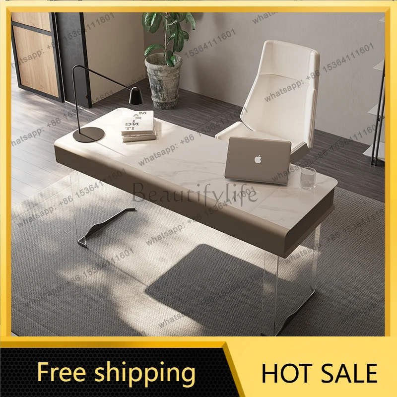 FG Italian High Minimalist Office Desk Study Modern Acrylic Computer Office Desk Suspended Designer Office Furniture Mesa XYOD