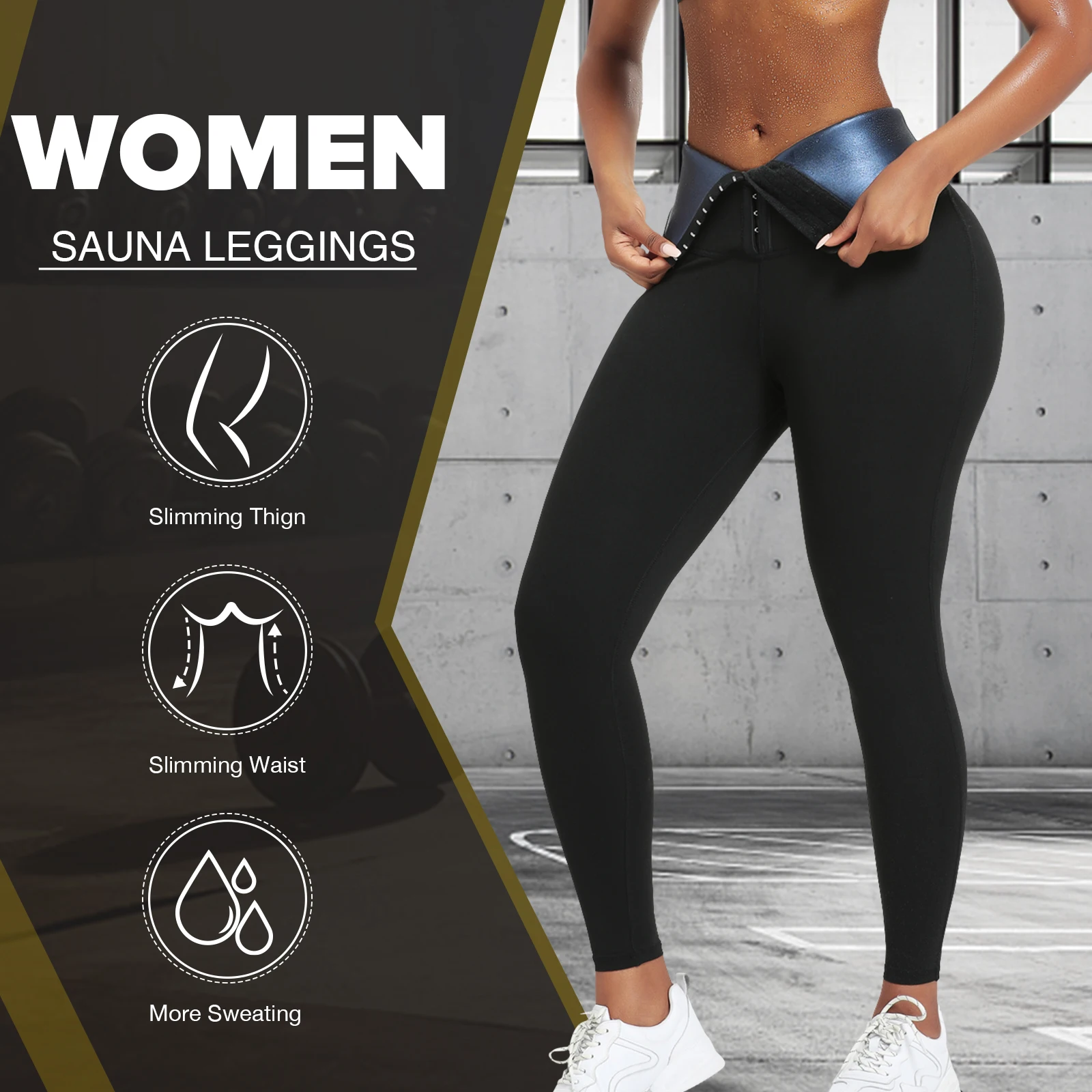 Sauna Pants Body Shaper Waist Trainer Leggings High Waisted Compression Tummy Control Slimming Pants Hot Thermo Leggings