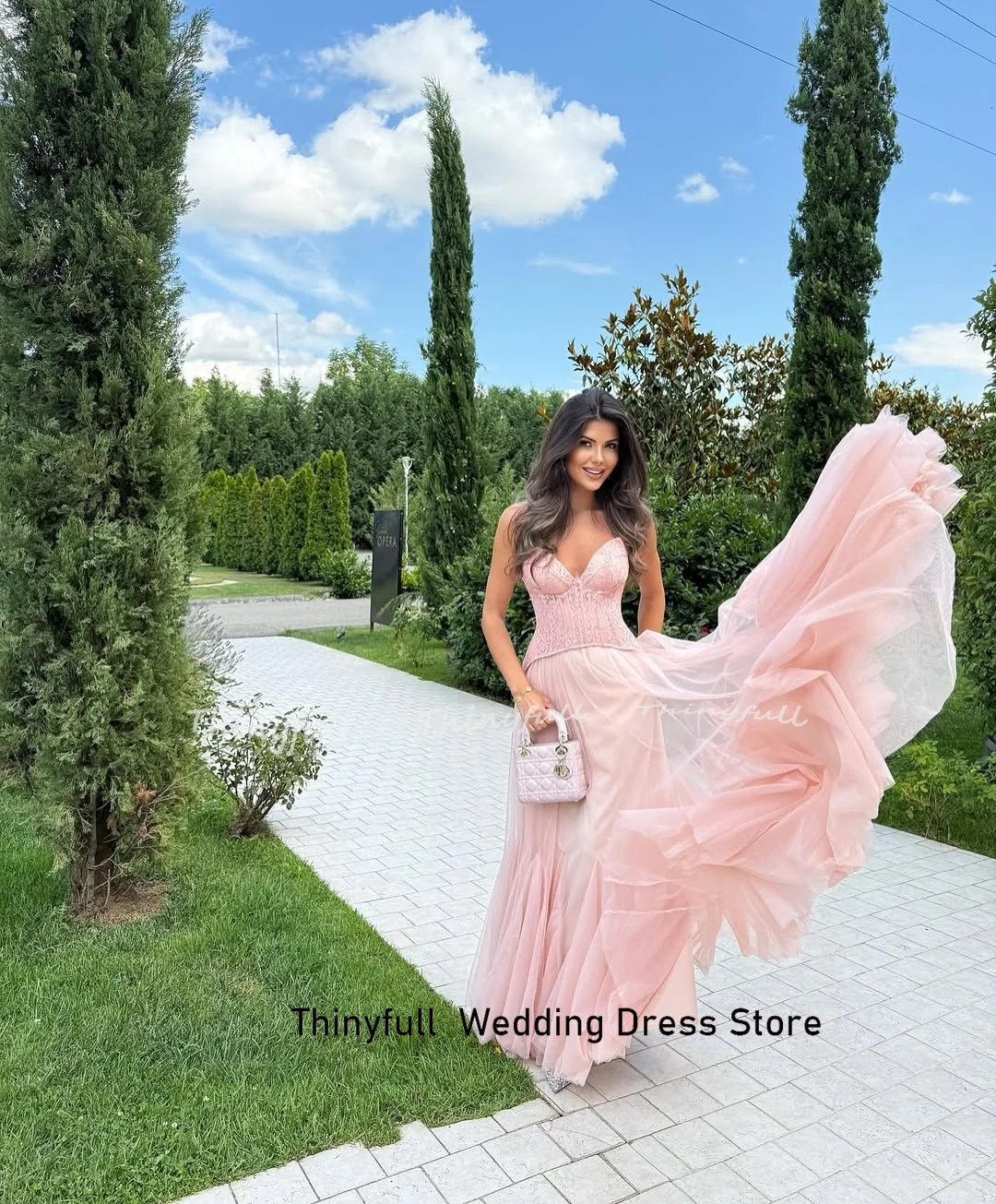 Thinyfull A-line Tulle/Lace Evening Dresses Sweetheart Sleeveless Prom Dress Formal Occasion Gown Robe De Soirée Customized - Image 5