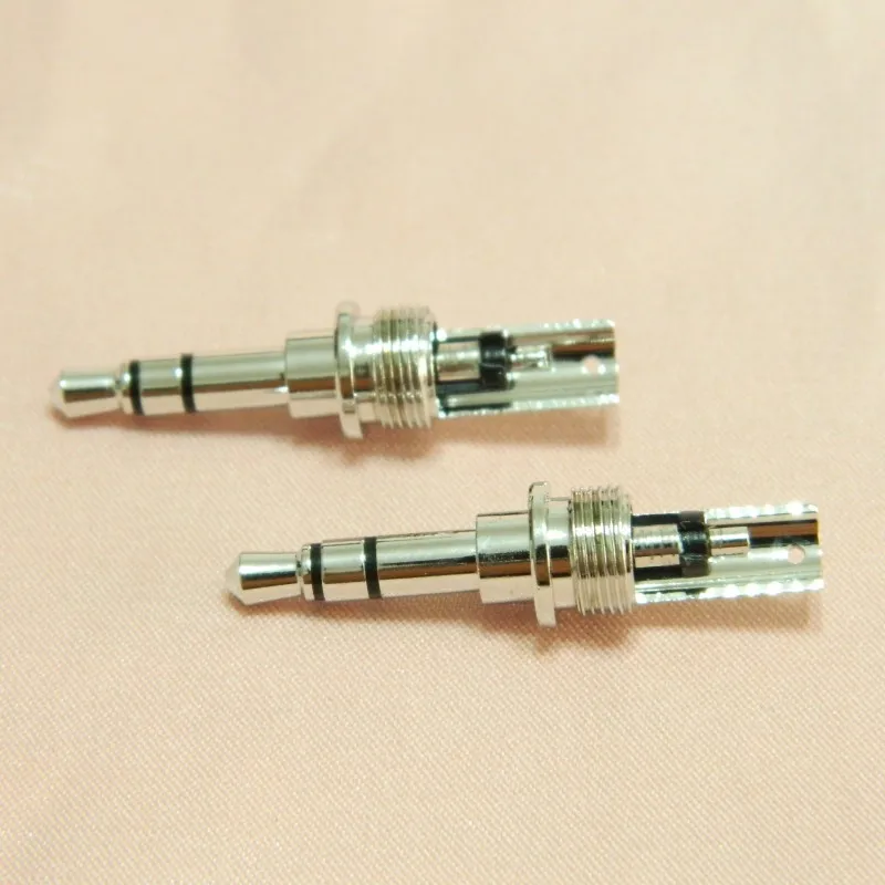 20PCS 3.5MM 3 Poles Audio Plug Pure Copper Gold/Rhodium Plated For Soldering DIY Earphone Wire Connector HiFi 3.5