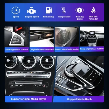 Bezdrátový displej CarPlay pro Mercedes třídy C W205 GLC X253 C180 C200 300 350 2015-2018 multimediální přehrávač do auta s Androidem a autorádiem 8 nejlepší prodej dotykové video pro Mercedes Benz C200 - №4