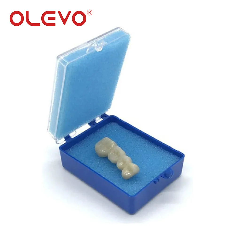 OLEVO 20/50 Pcs Denture Sponge Retainer Case Plastic Dental Crown Veneer Fake Teeth Storage Box with Foam Oral Hygiene Tools