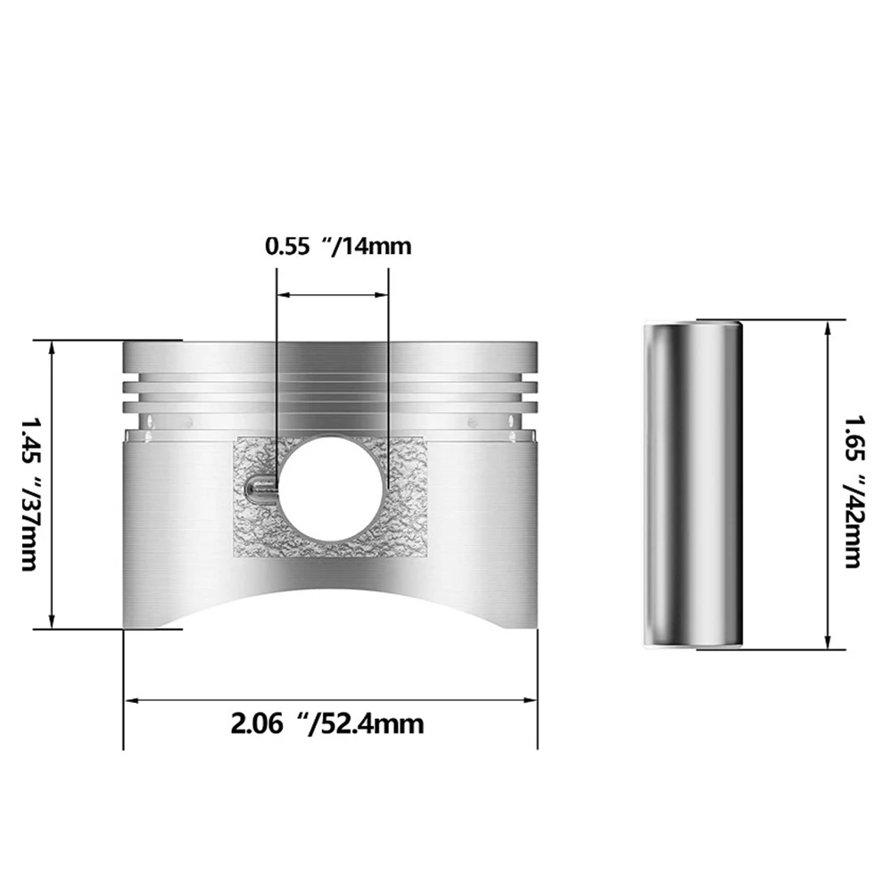 Motorcycle Piston Set 52.4mm 14mm Pin For Lifan 125 LF125 125cc Air Oil Cooling Horizontal Engine Dirt Pit Bike ATV Quad Monkey