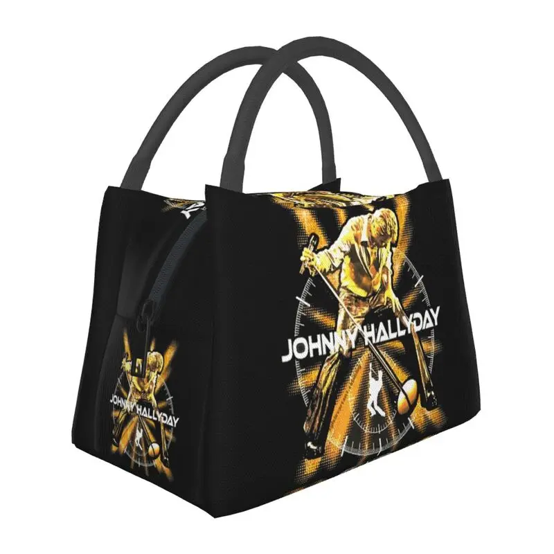 

French Rock Singer Johnny Hallyday Insulated Lunch Bags for Women Waterproof Cooler Thermal Bento Box Work Picnic