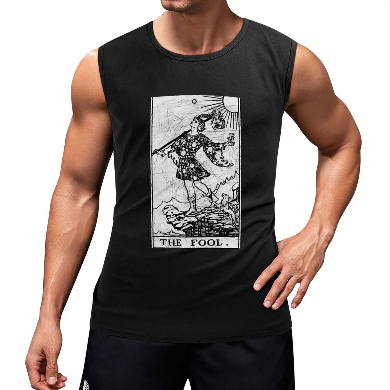 

The Fool Tarot Card - Major Arcana - fortune telling - occult Tank Top training weight vest anime top Clothing