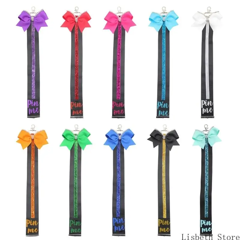 

Cheerleader Ribbon Keychain with Glitter Letters for Team Bonding Event and Sports Competitions Handmade Backpack Charm