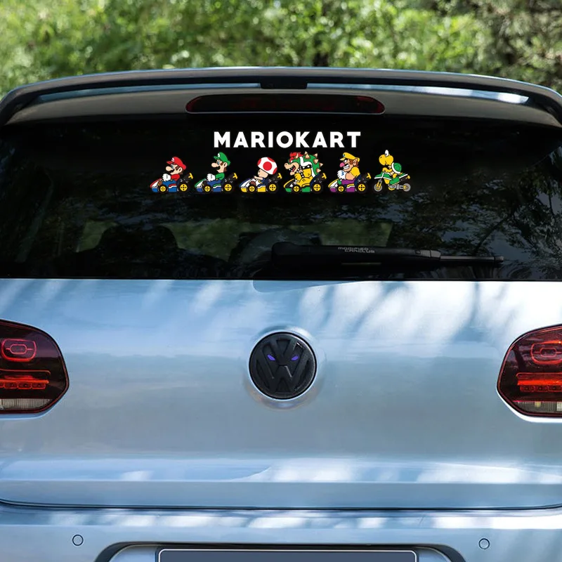 Pegatinas de dibujos animados de Super Mario, pegatinas reflectantes de oclusión de arañazos de coche periférico de Anime, pegatinas de dormitorio