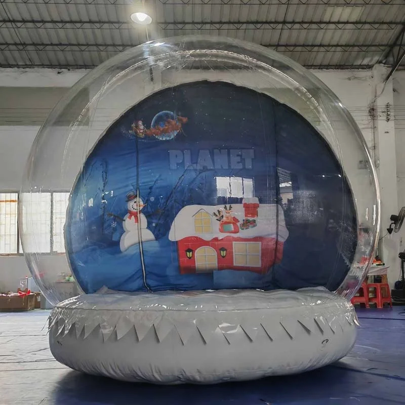

Коммерческий гигантский уличный снежный шар, фотобудка, надувной снежный шар, надувной замок на Рождество