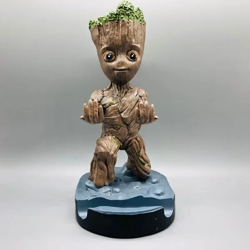 Guardians Of The Galaxy Groot Gamepad Holder Action Figure Toys Cute Small Tree Man Phone Bracket Model Ornament Decorate Gifts