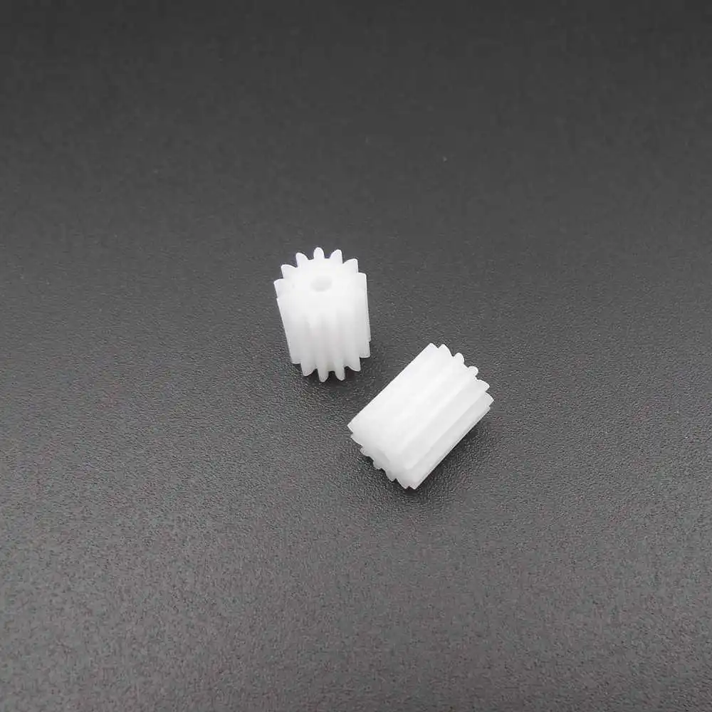 50Pcs (132AL) 0.5 Modulus Bore Aperture 2MM 1.95MM 2A Tight 13 Teeth Gears 0.5M 13T Lengthen Plastic Spur Gear Height 10MM 0.5M