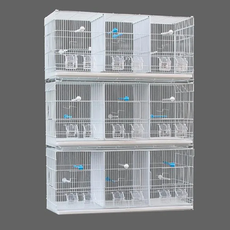 High Quality three space bird cages can be kept separately Multi space bird cage heavy duty Wire Steel breeding parrot cage