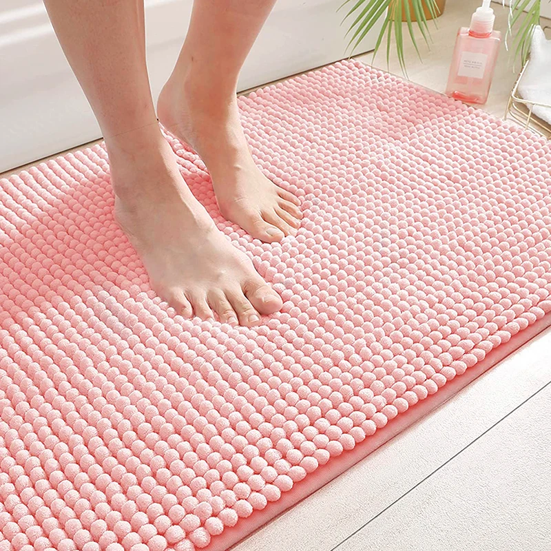 Chenille Short Hair Floor Mat Bathroom Doorway Water-absorbent Mat Non-slip Bedroom Carpet Doormat Bathroom Supplies 40*60cm