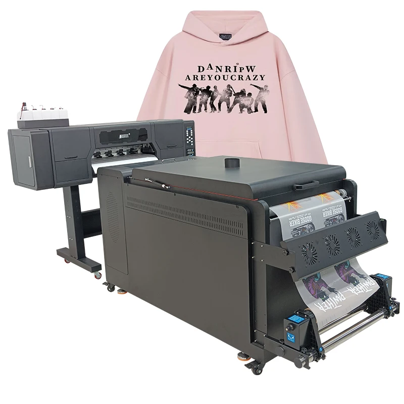 Longer Life High Speed DTF Printer Four I3200A1 Heads 60CM T-Shirt Printer With Auto Recycling Powder Recovery Device