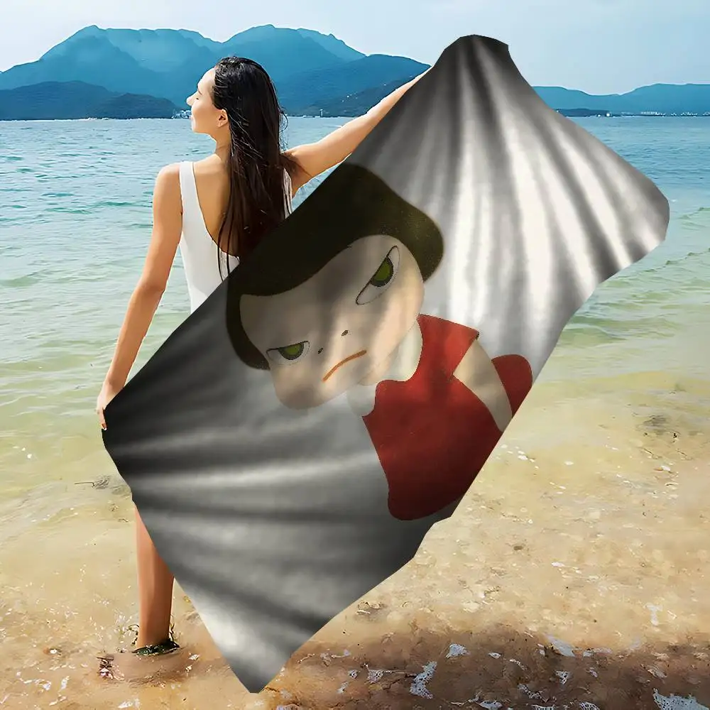 famous Artist Y-Yoshitomo Nara artwork Bath Towel Microfiber Soft Water Absorbing Breathable For Girl Kids Decorative Towel