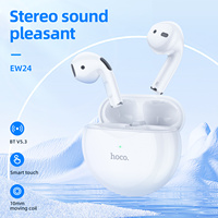 HOCO EW24 Mini Bluetooth Earphone Wireless Headset High Sounds Semi-in-ear Music Bass Headphones for iphone Android Mobile White