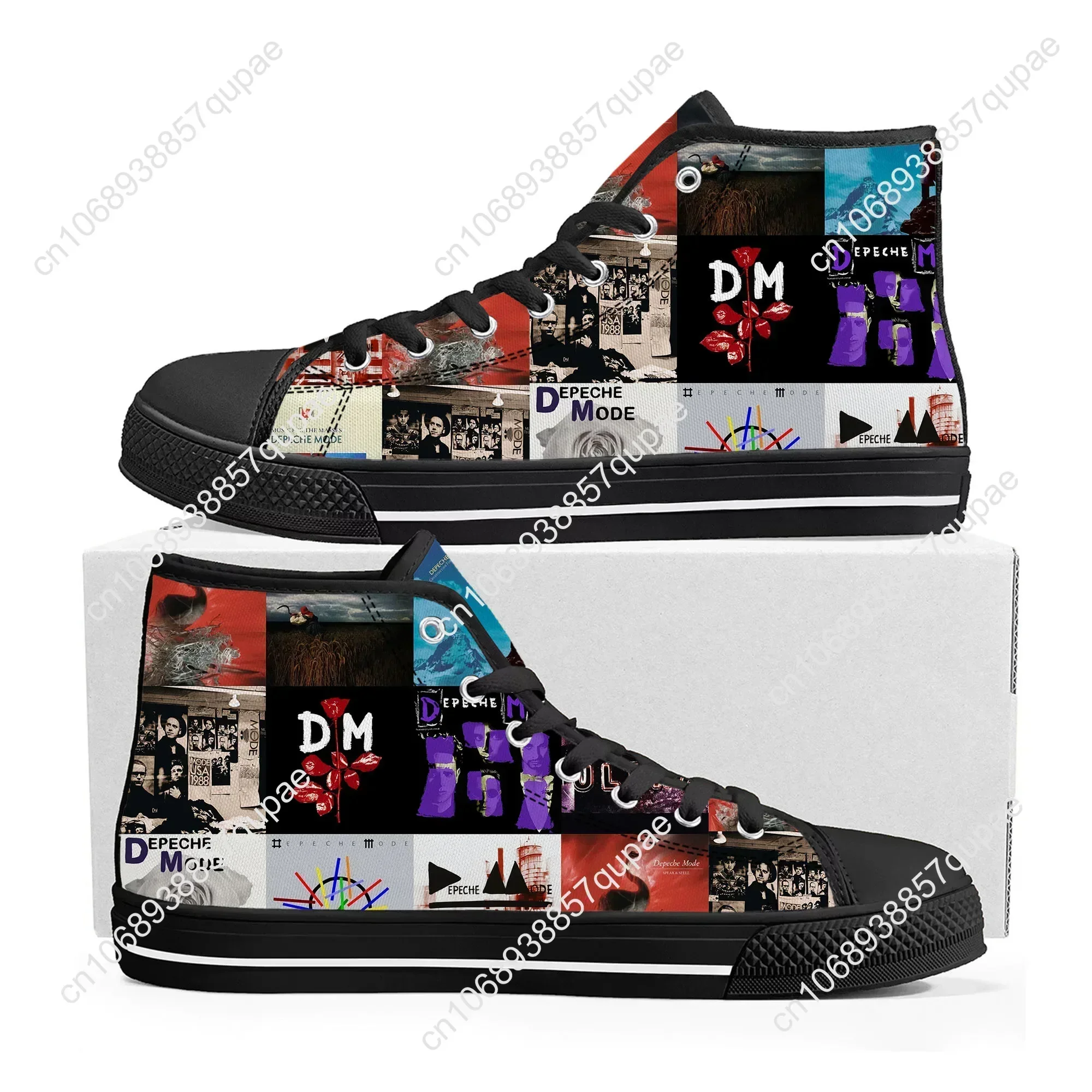 D-Depeche R-Rock Band Mode High Top Sneakers Men Women Teenager High Quality Canvas Sneaker Violator Couple Shoes Custom Shoe