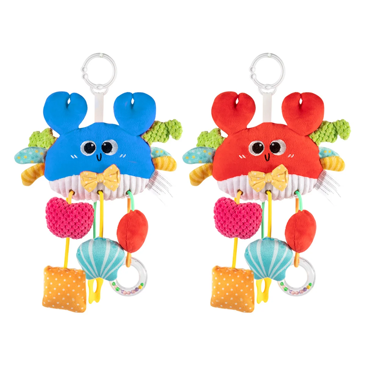 ألعاب مقعد السيارة للأطفال، لعبة سرطان البحر المعلقة مع مشبك وخشخيشات، لعبة مريحة للرضع، مثالية للنزهات، وقت البطن #1