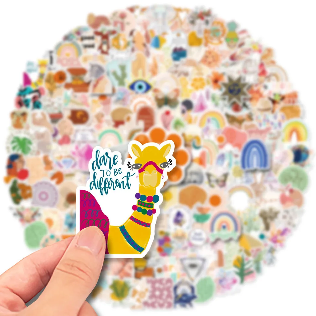 50/100/200 قطعة بوهو الفن البوهيمي مقاوم للماء ملصقات الكتابة على الجدران لحساب اليد مقلمة الشارات BulingBulingStickers Store