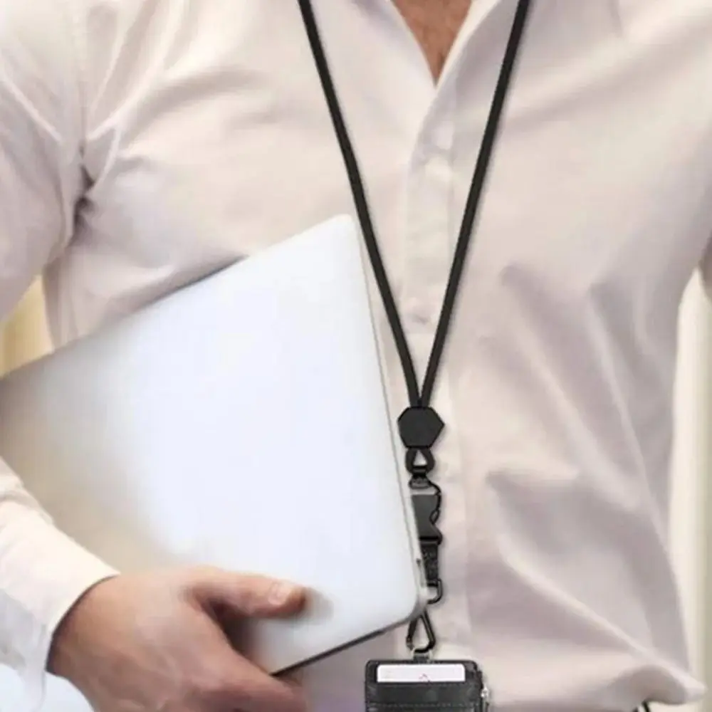 3-in-1 ID-kaart Badge Lanyard Verstelbare herbruikbare mobiele telefoon Lanyard Multifunctionele anti-verloren nekbanden Sleutelhangerpers